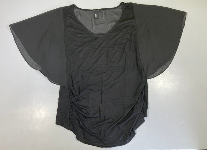 Blouse noire voile manche, moins cher chez Petit Kiwi