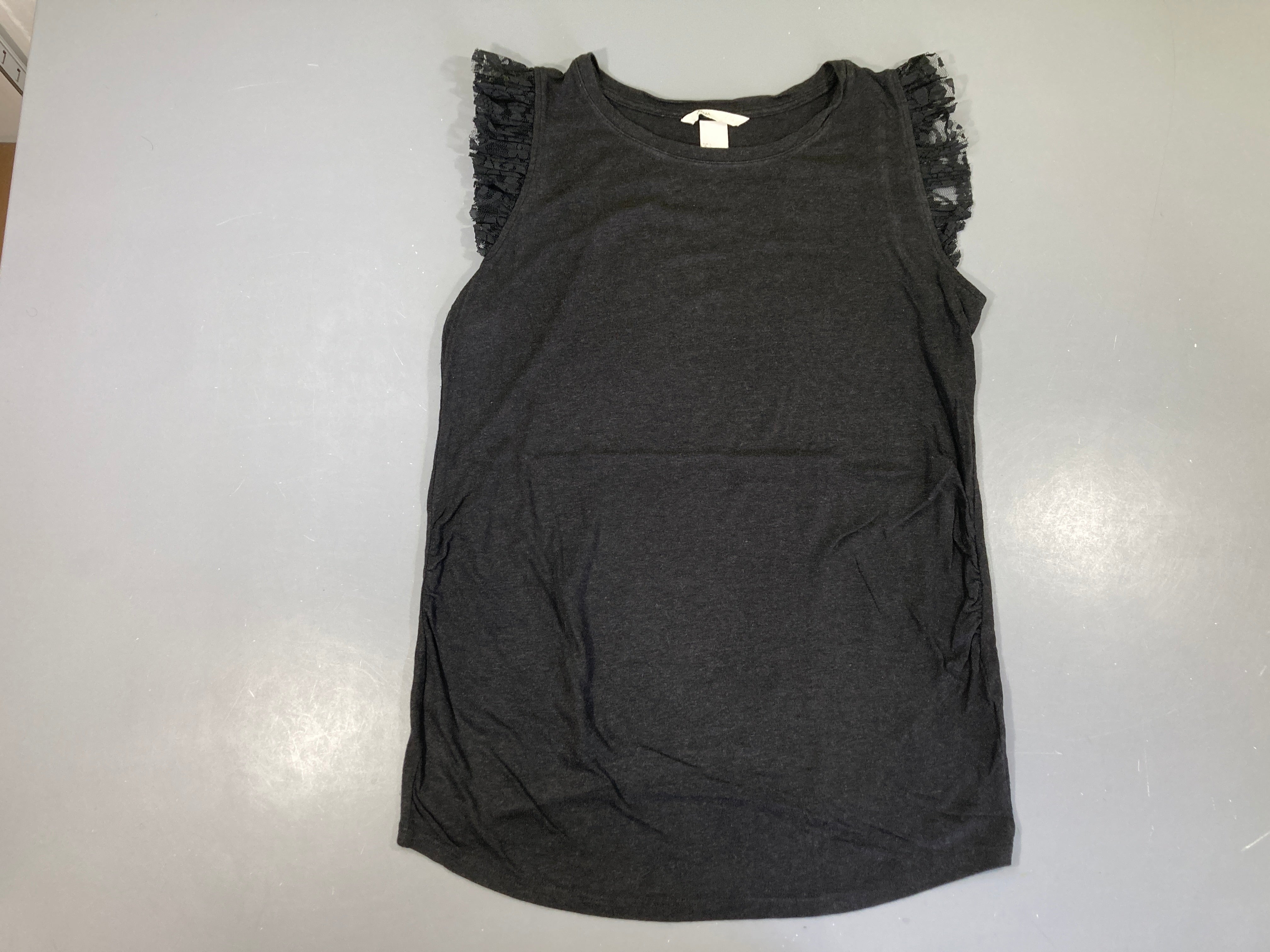 T-shirt s.m anthracite dentelle manches