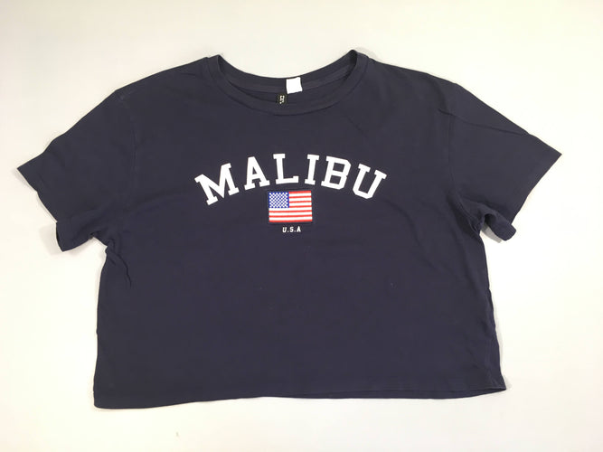 T-shirt m.c cropped bleu Malibu, moins cher chez Petit Kiwi