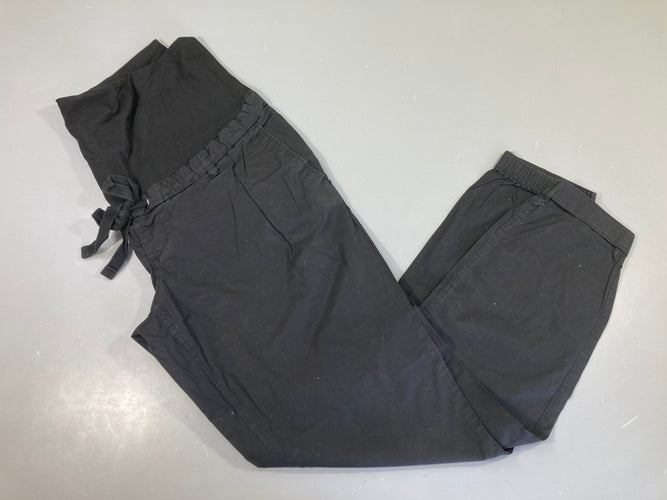 Pantalon de grossesse estival noir à revers, moins cher chez Petit Kiwi