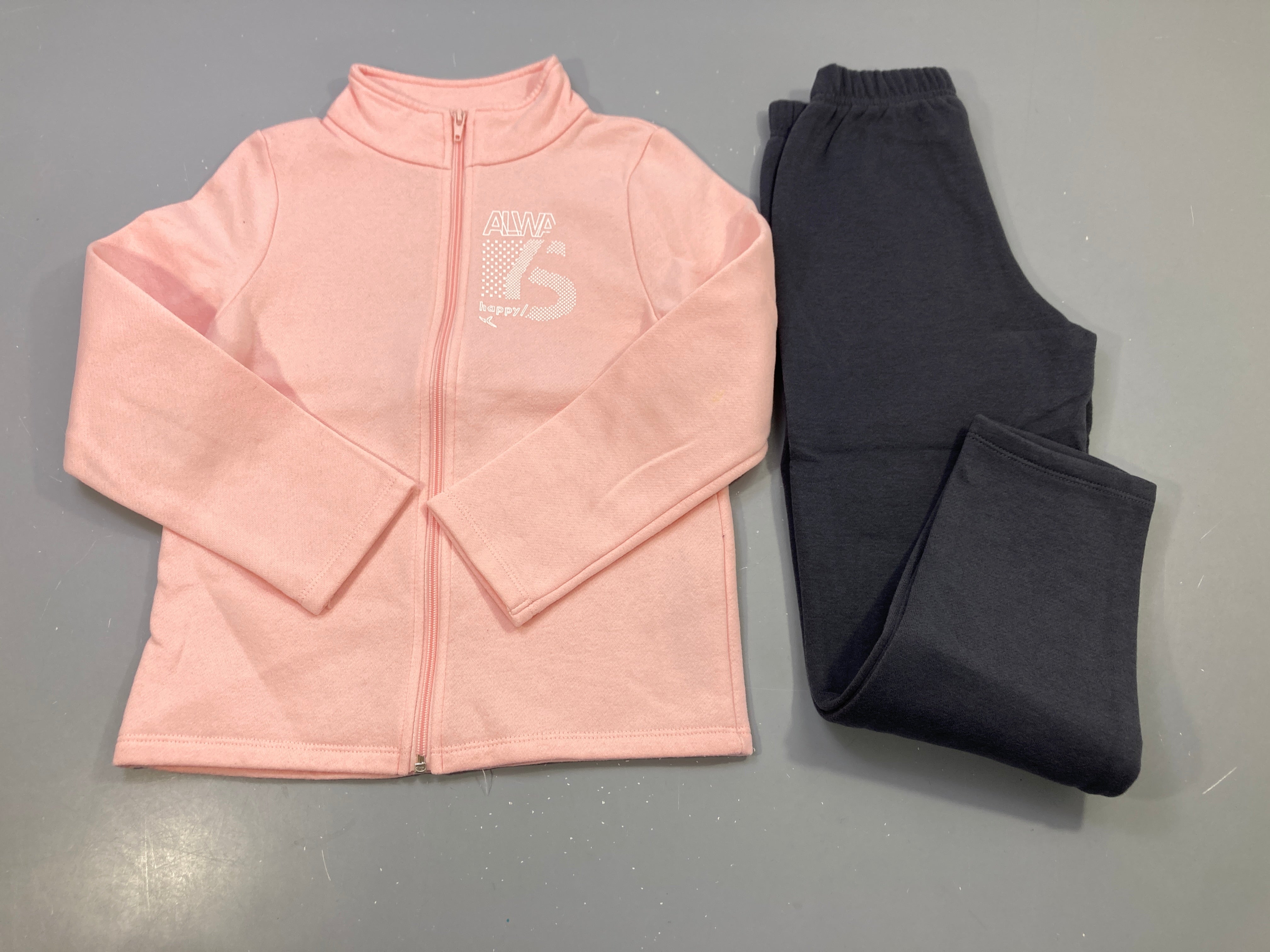 Ensemble 2pcs veste zippée rose 