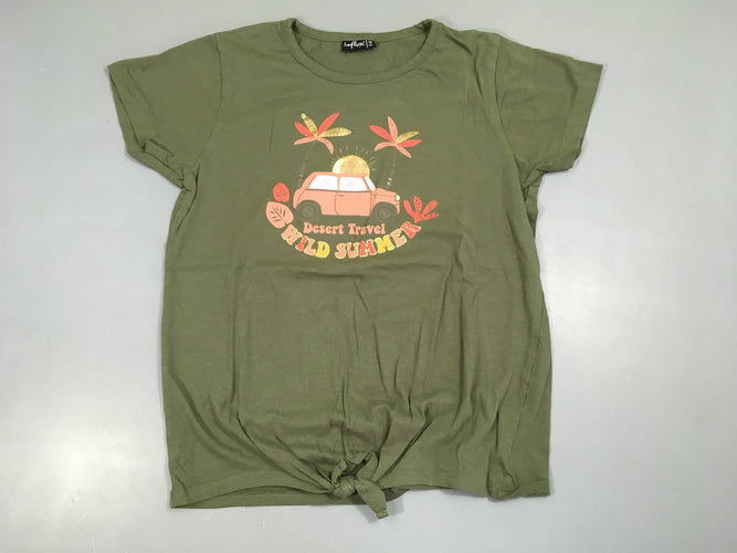 T-shirt m.c  nouable kaki Voiture rose, moins cher chez Petit Kiwi