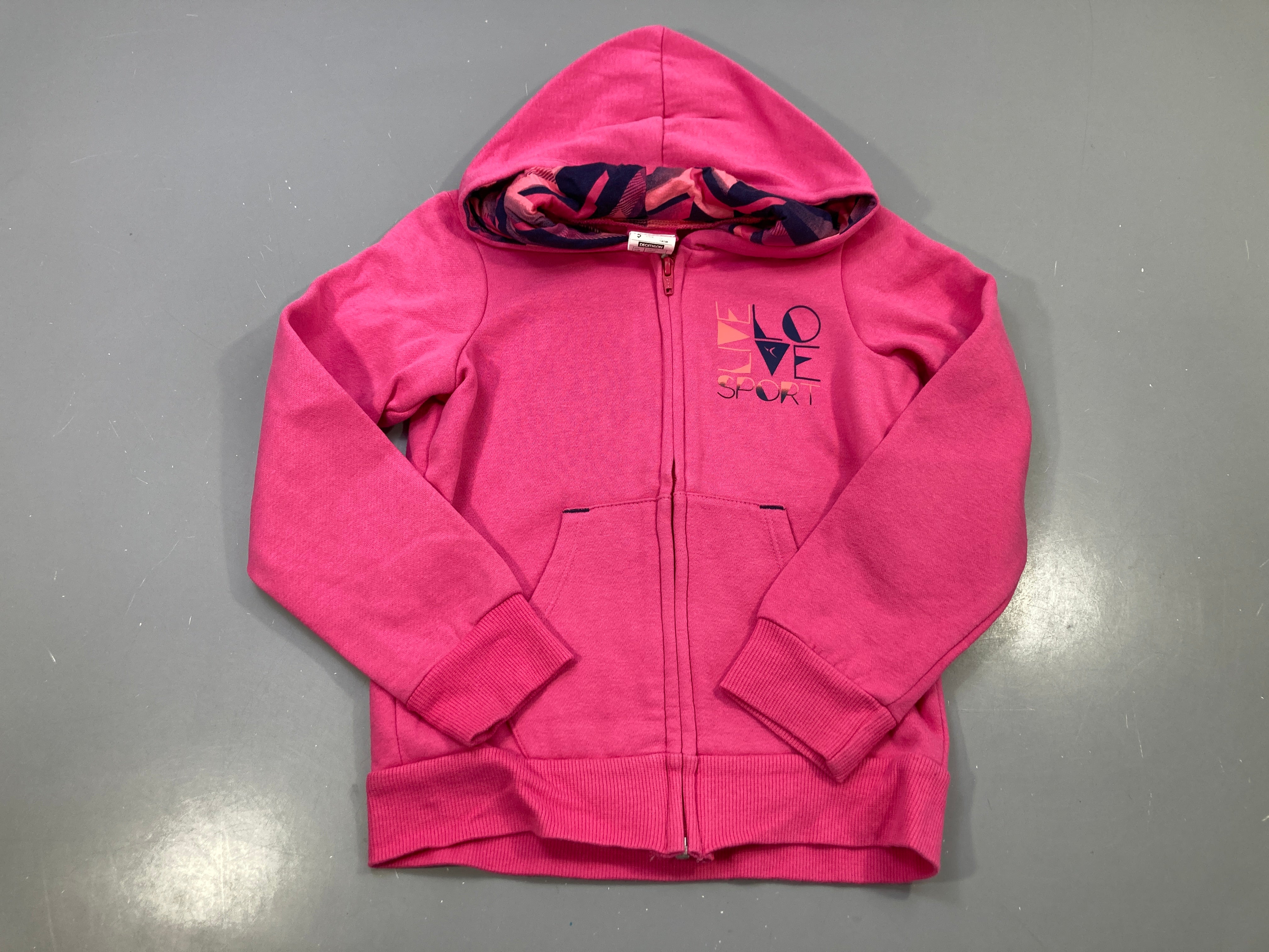 Sweat zippé capuche rose 