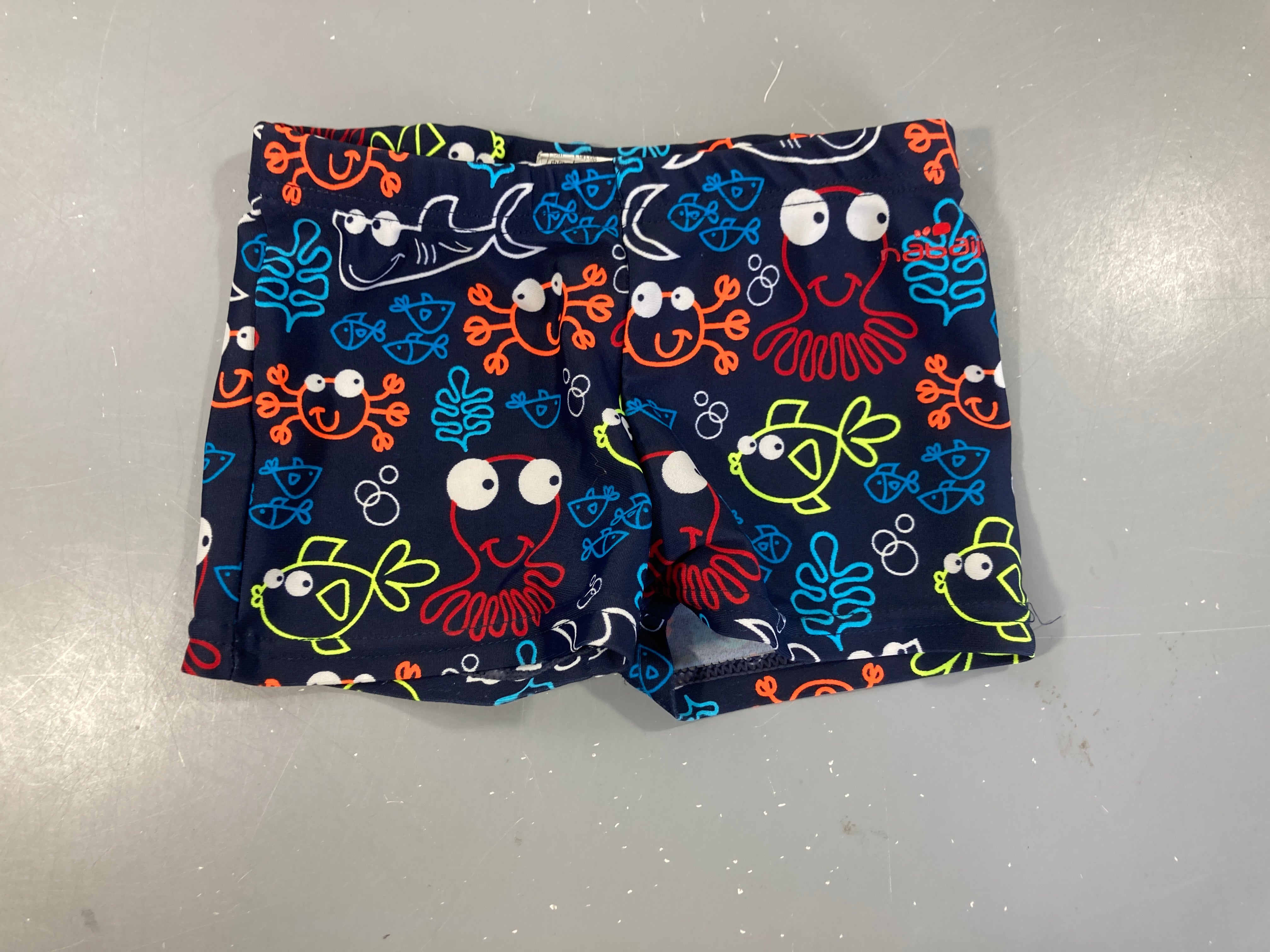 Maillot boxer bleu foncé poissons