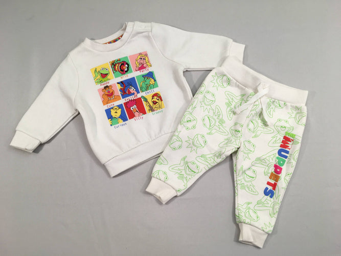 Sweat blanc cassé Muppets + Pantalon de training, moins cher chez Petit Kiwi
