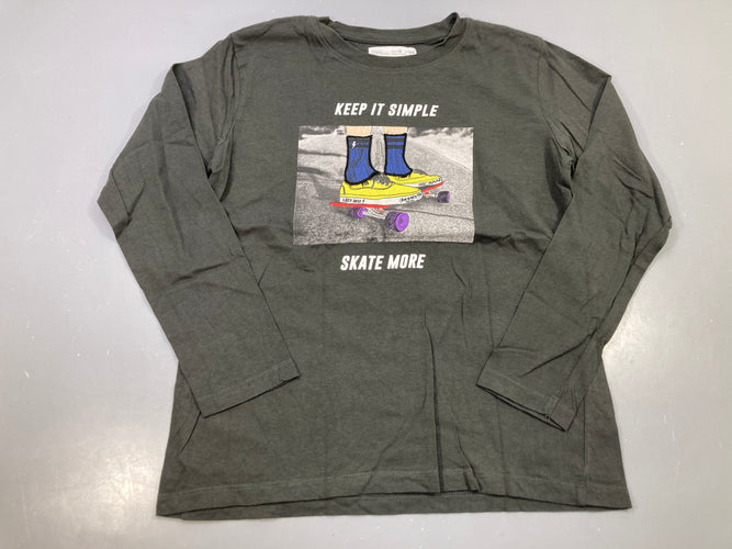T-shirt m.l gris anthracite "Keep it simple skate more", moins cher chez Petit Kiwi