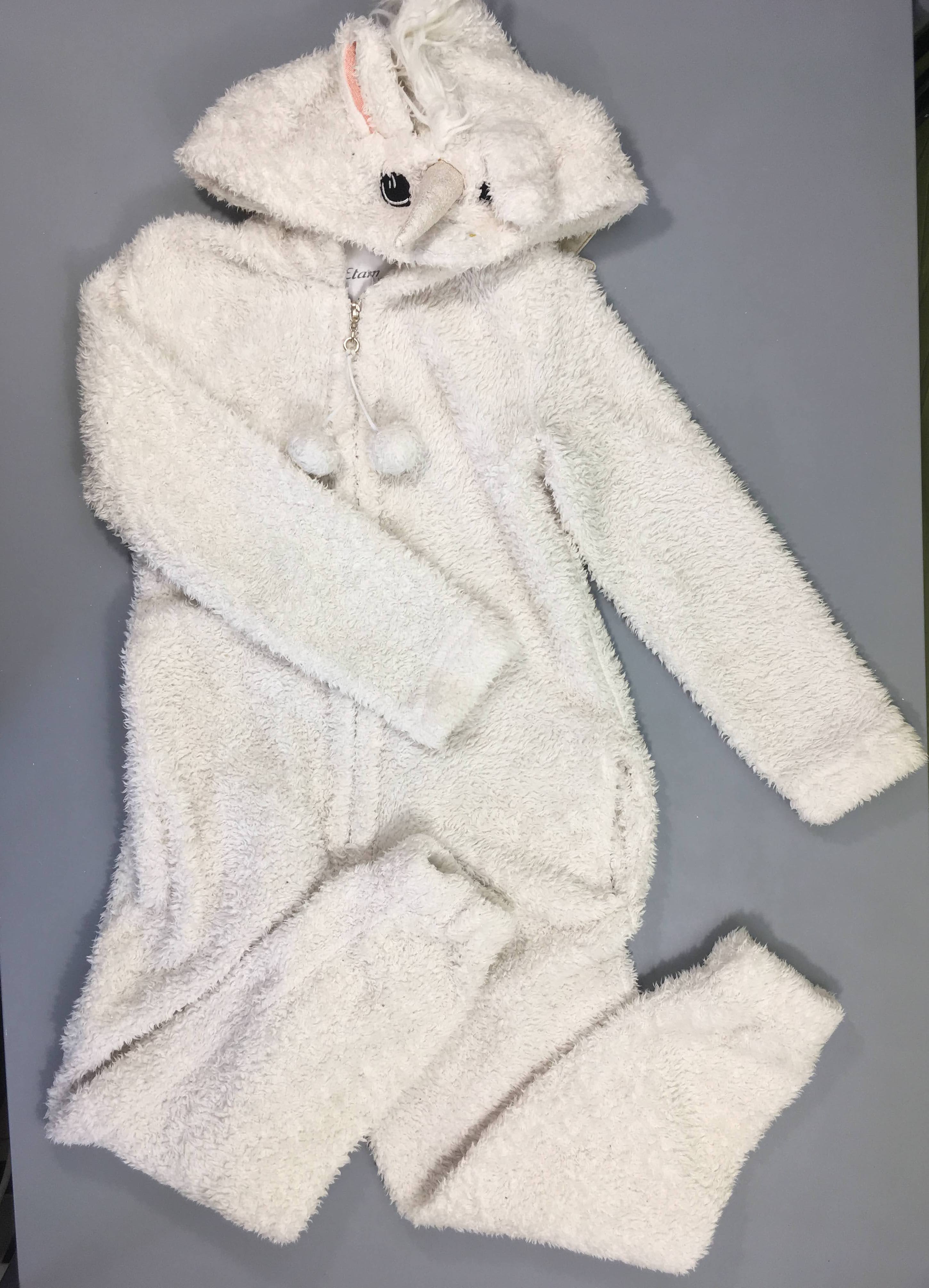 Surpyjama peluche blanc irisé Licorne
