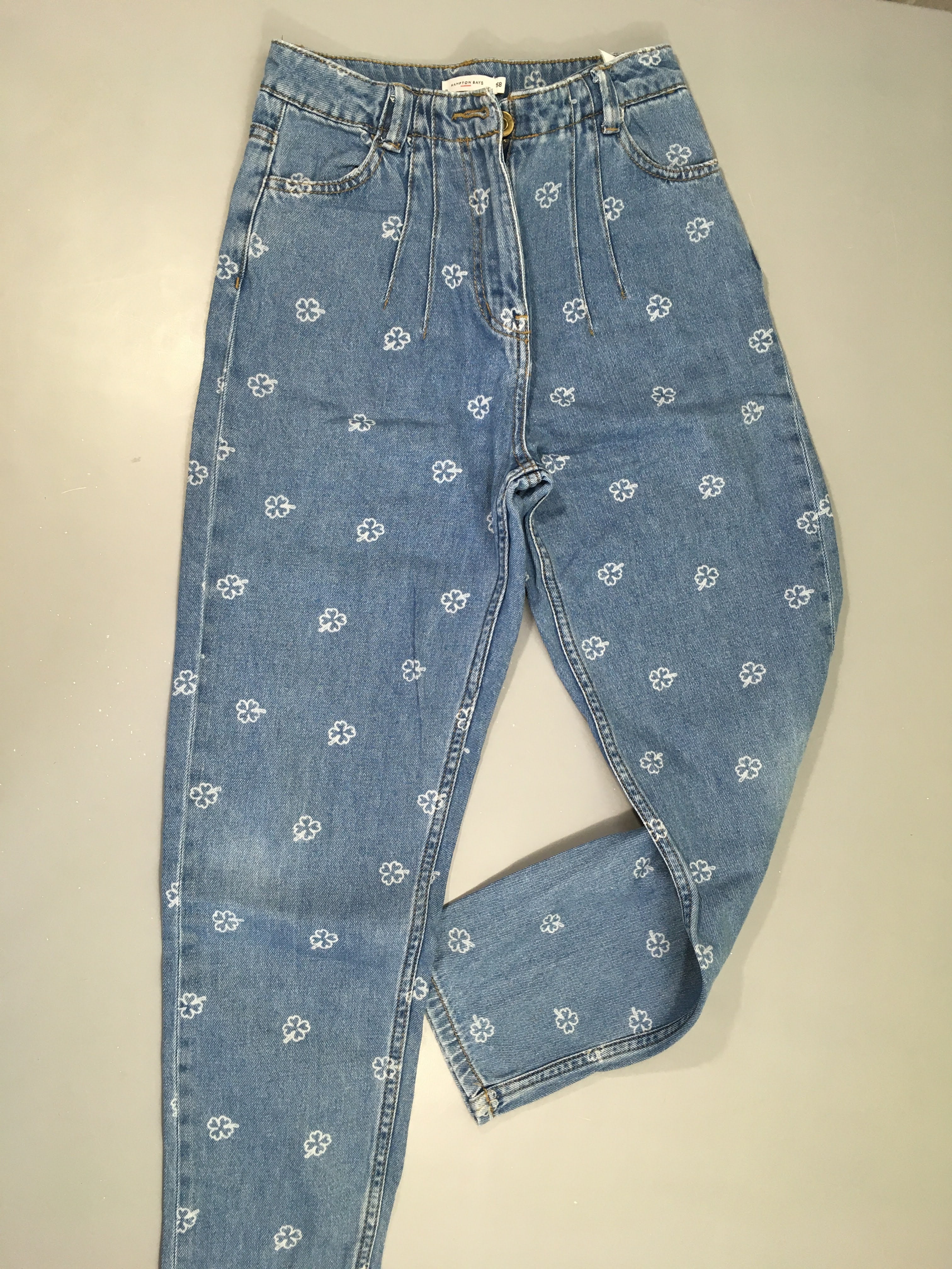 Jeans fleuri Mom