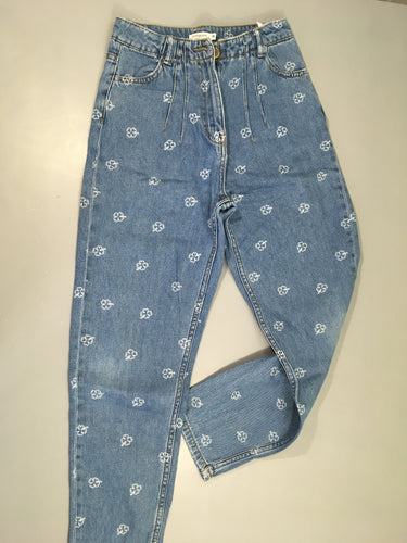Jeans fleuri Mom, moins cher chez Petit Kiwi