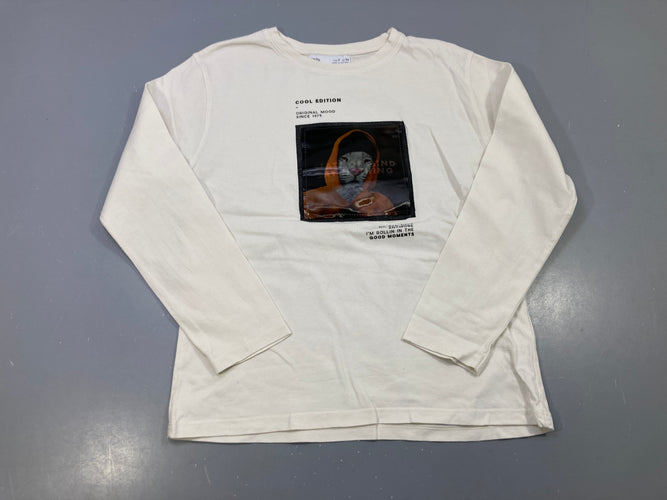 T-shirt m.l blanc "Cool edition" photo tigre, moins cher chez Petit Kiwi