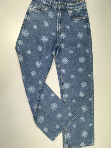 Jeans fleuri Lene Straight Fit, moins cher chez Petit Kiwi