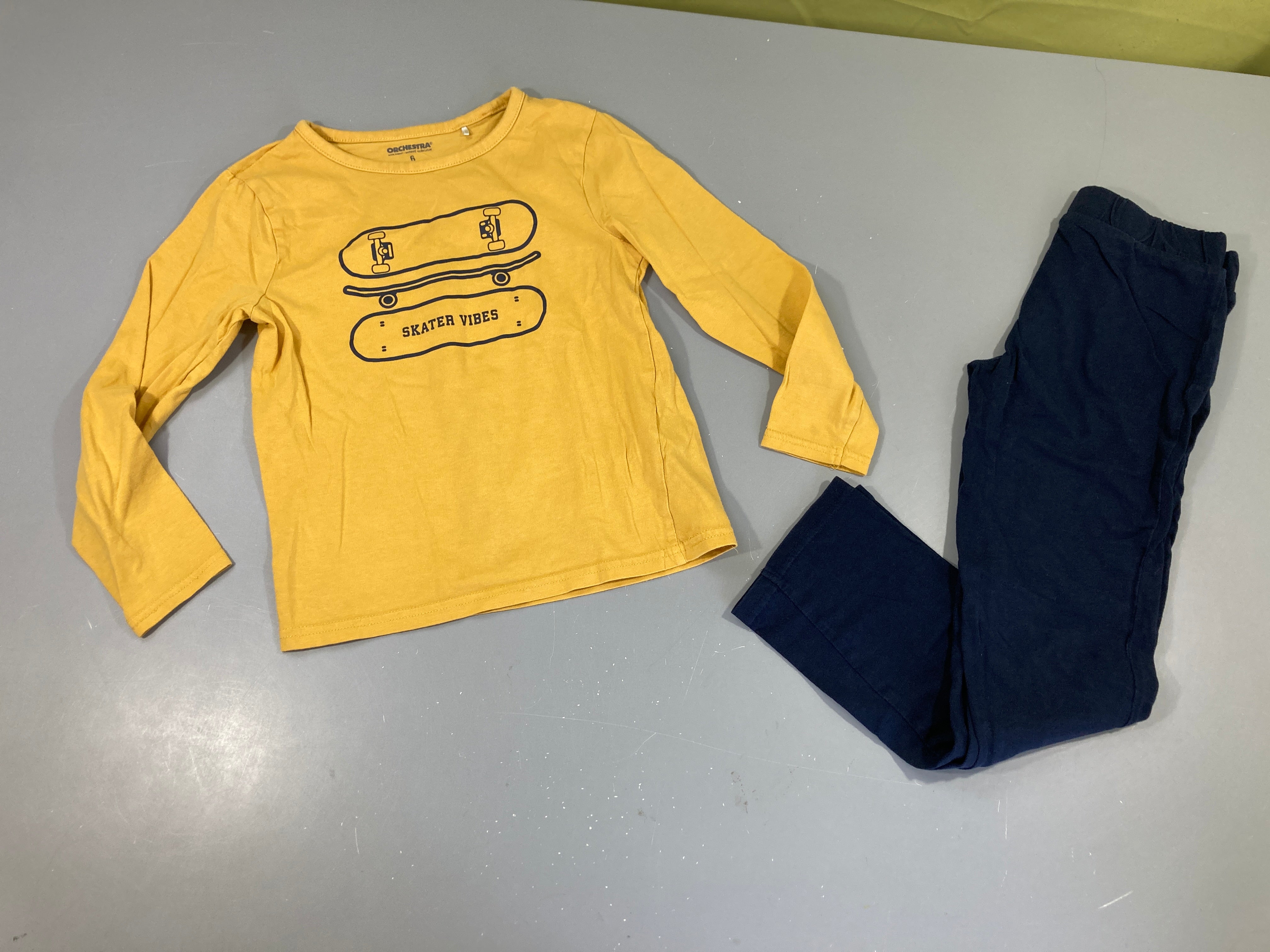 Pyjama 2pcs jersey jaune-bleu Skate