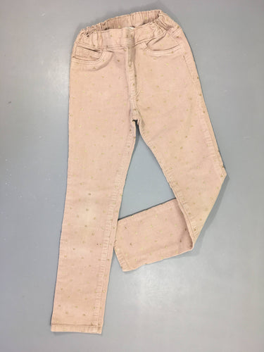 Pantalon velours rose pâle coeurs dorés-Légère tache genoux, moins cher chez Petit Kiwi