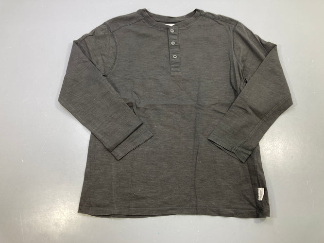 T-shirt m.l gris anthracite chiné, col boutonné, moins cher chez Petit Kiwi