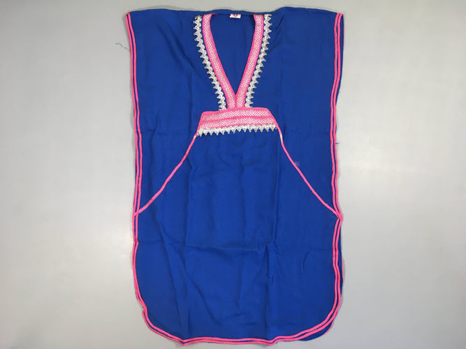 Robe/Tunique s.m légère bleue coutures rose-argentées, moins cher chez Petit Kiwi