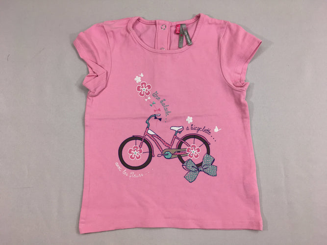 T-shirt m.c rose vélo, moins cher chez Petit Kiwi