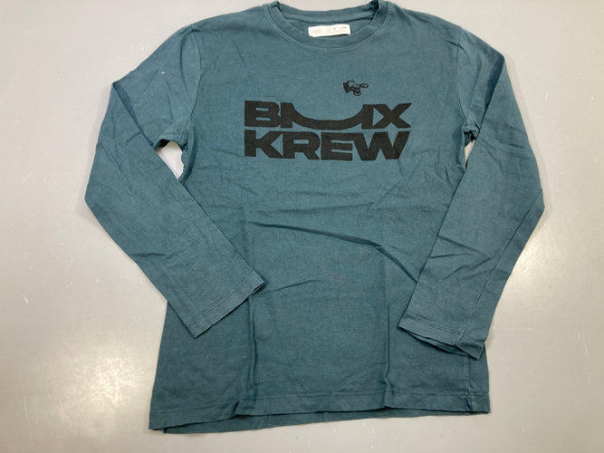 T-shirt m.l bleu pétrole imprimé BMX Krew noir, moins cher chez Petit Kiwi