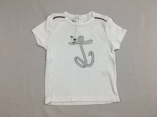 T-shirt m.c blanc ancre corde, moins cher chez Petit Kiwi