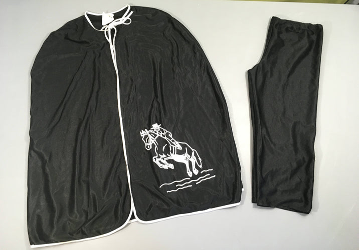 Déguisement Zorro cape + pantacourt noir, moins cher chez Petit Kiwi