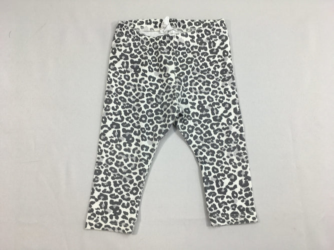 Legging blanc motifs léopard, moins cher chez Petit Kiwi