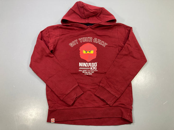 Sweat capuche bordeaux imprimé Ninjago Kai, moins cher chez Petit Kiwi