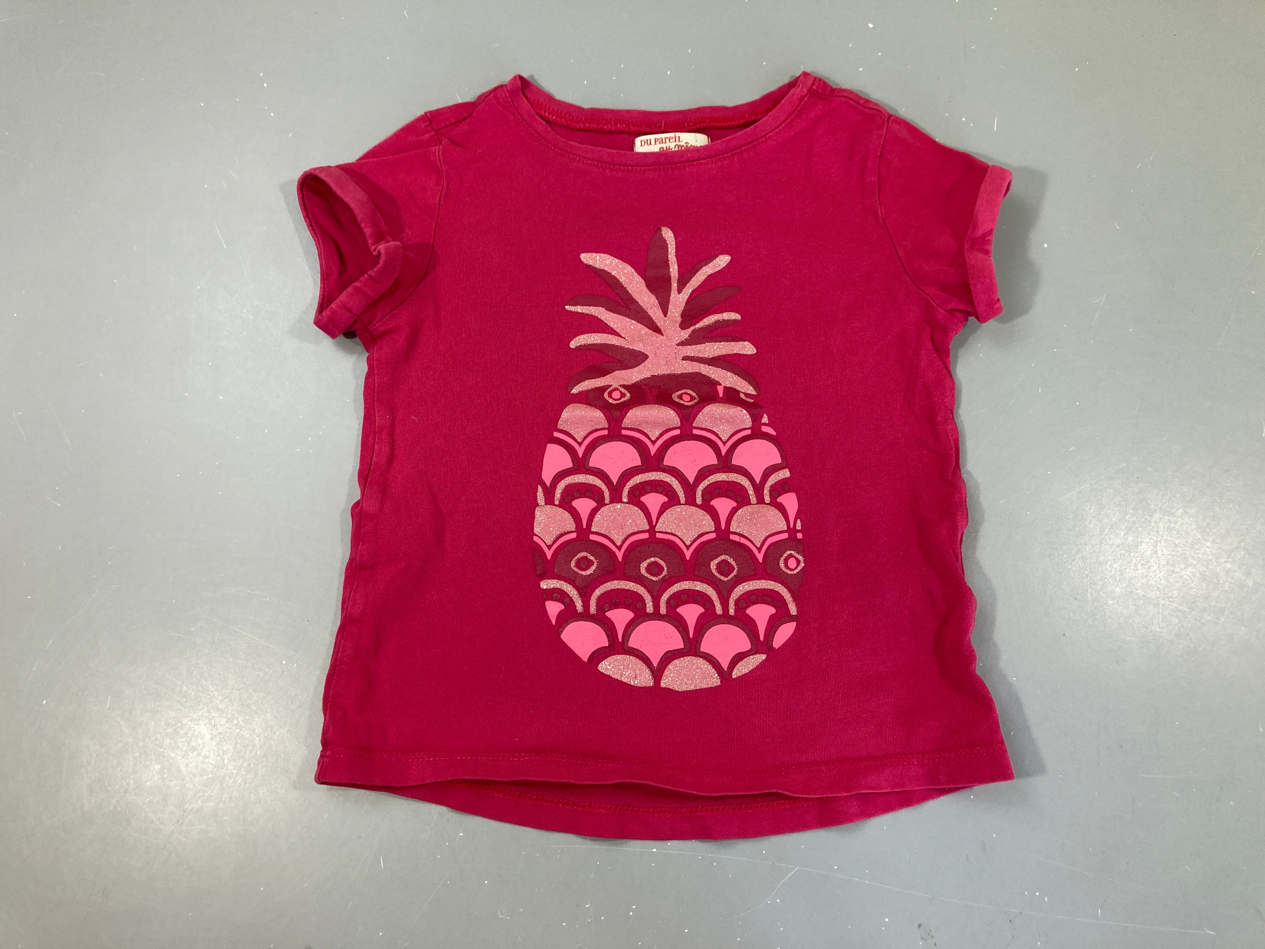 T-shirt m.c rose ananas irisé