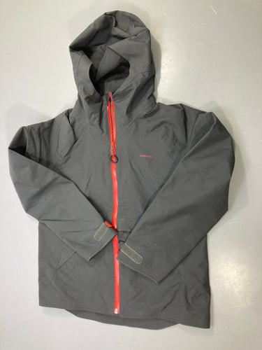 Veste imperméable zippée capuche gris anthracite, zip rouge,, moins cher chez Petit Kiwi