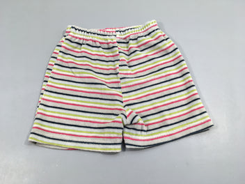 Short velours gris rayé rose
