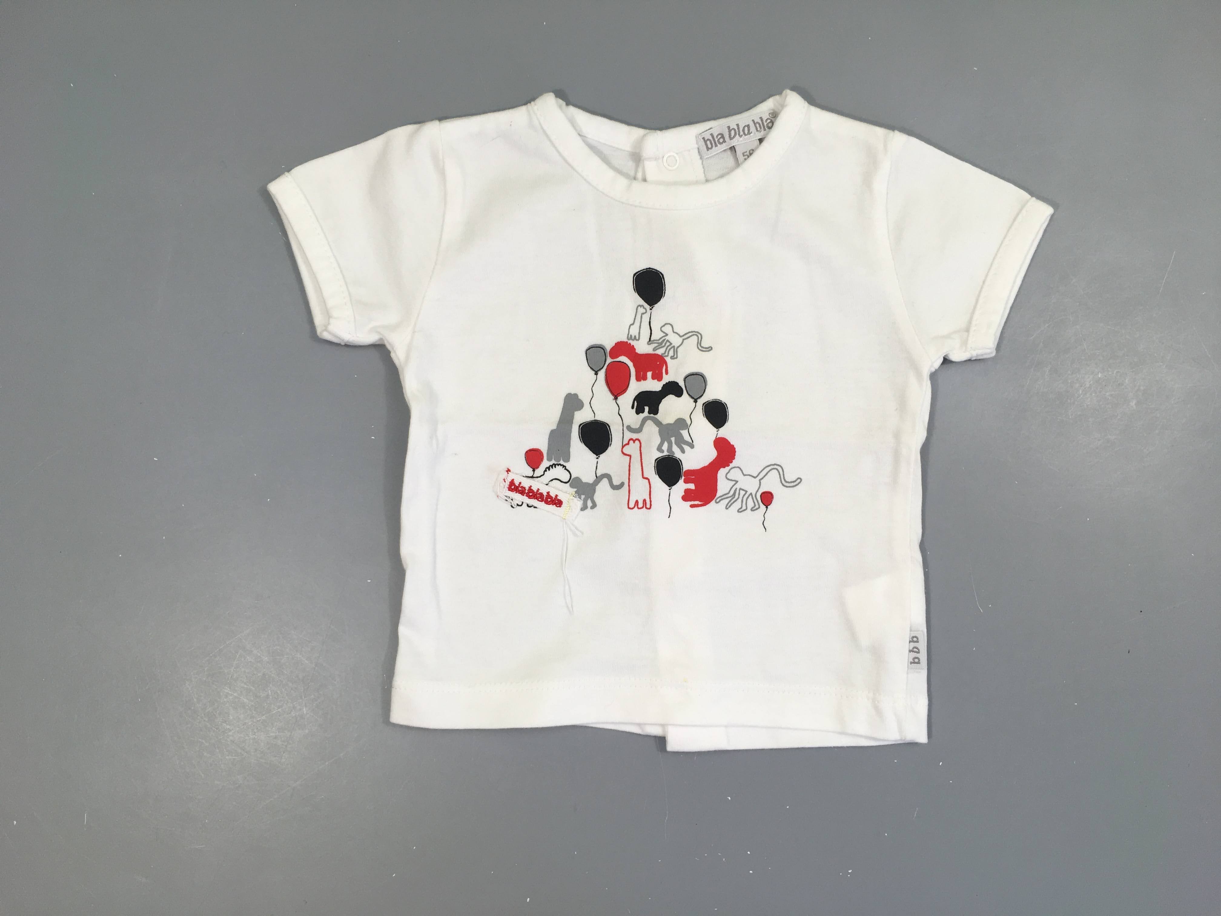 T-shirt m.c blanc pyramide animaux Pressions au dos