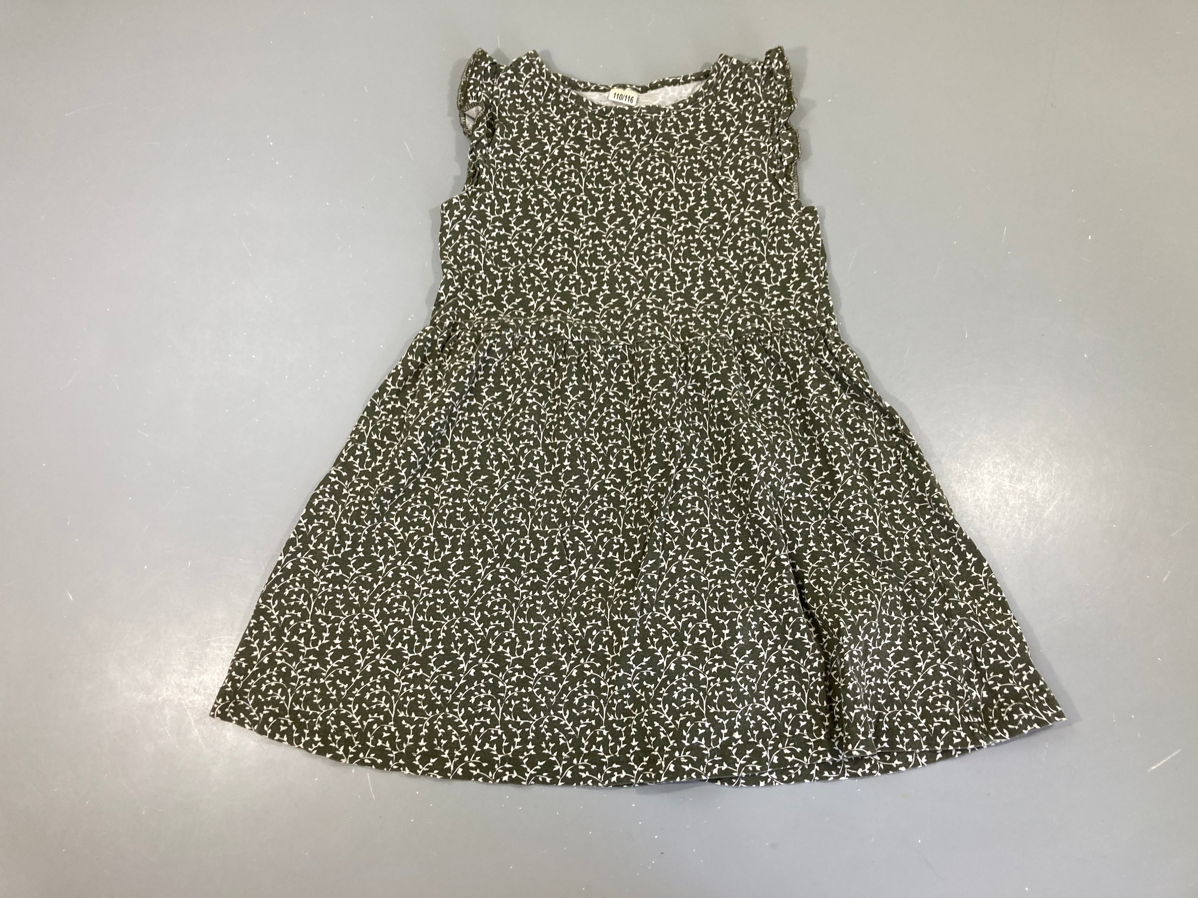 Robe s.m jersey vert feuillage blanc