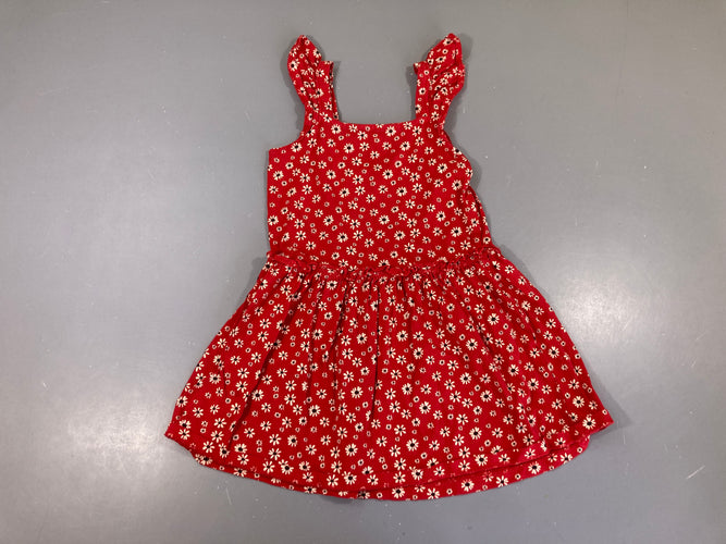 Robe s.m rouge fleurie, moins cher chez Petit Kiwi