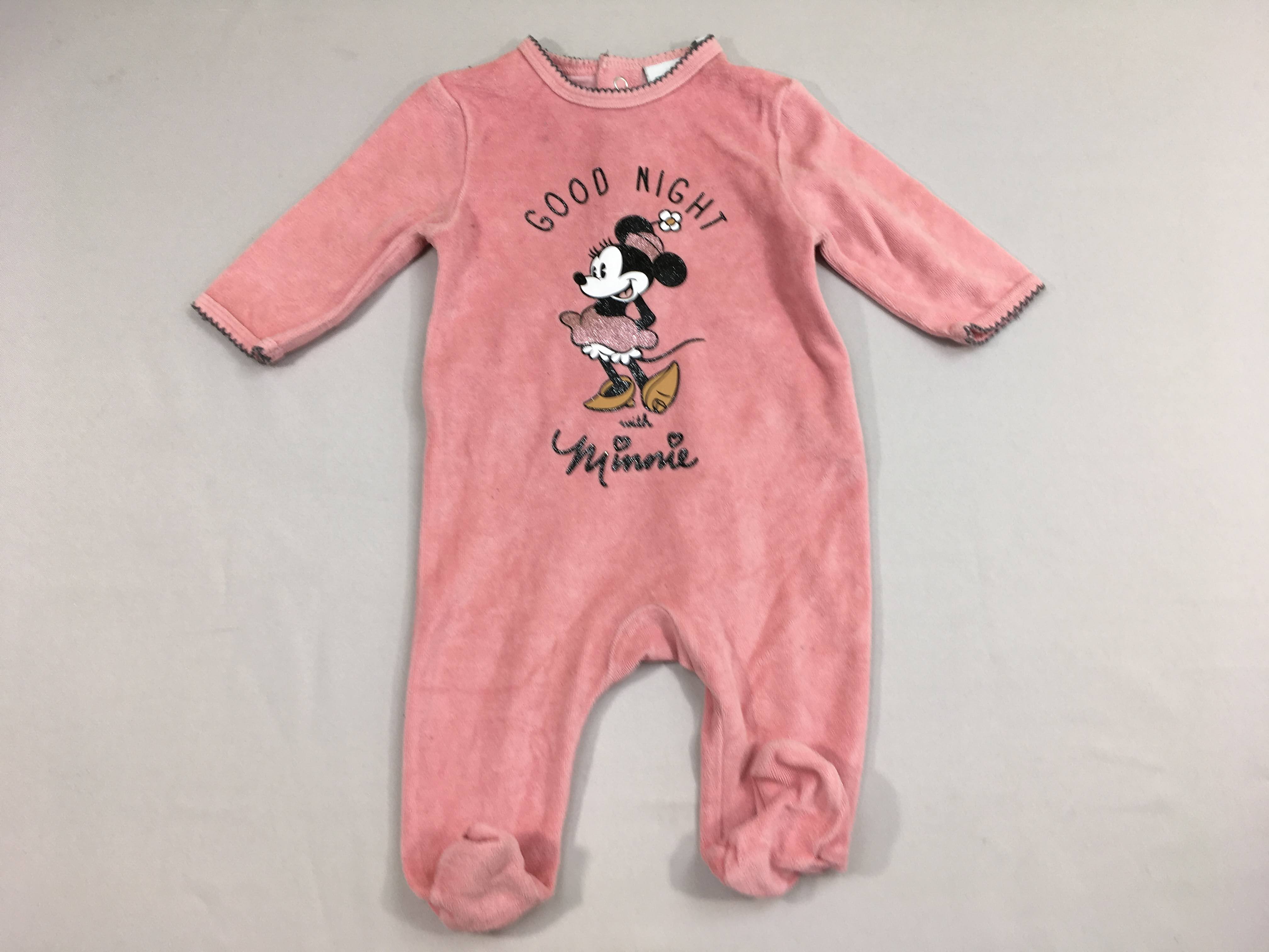 Pyjama velours rose Good night Minnie