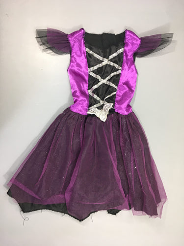 Déguisement Halloween robe de sorcière noir/mauve tulle chauve-souris, moins cher chez Petit Kiwi