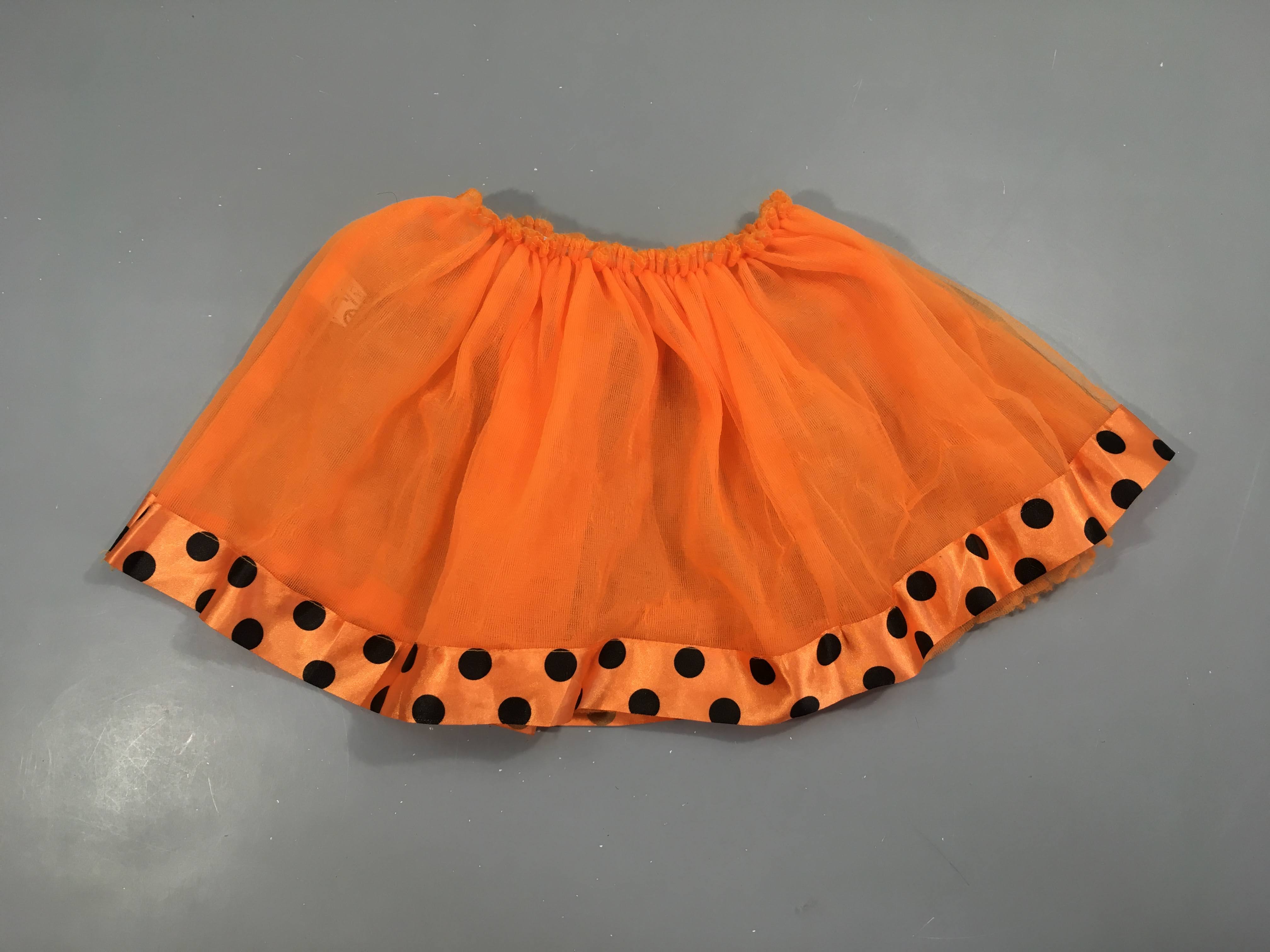 Déguisement Halloween jupe tulle orange pois