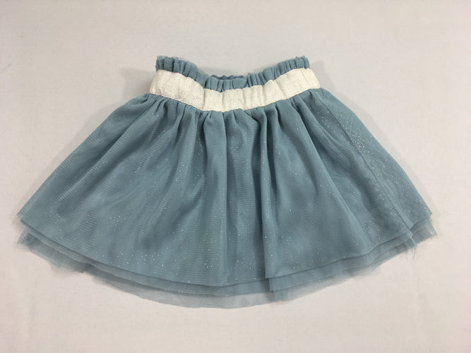 Jupe tulles bleu clair gris paillé, moins cher chez Petit Kiwi