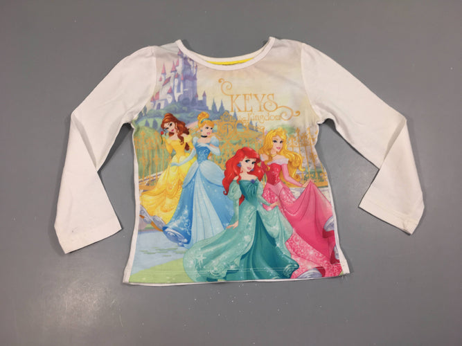 T-shirt m.l blanc princesses disney, moins cher chez Petit Kiwi