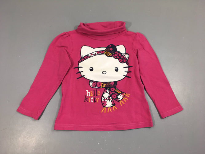 T-shirt m.l col roulé rose Hello Kitty, moins cher chez Petit Kiwi