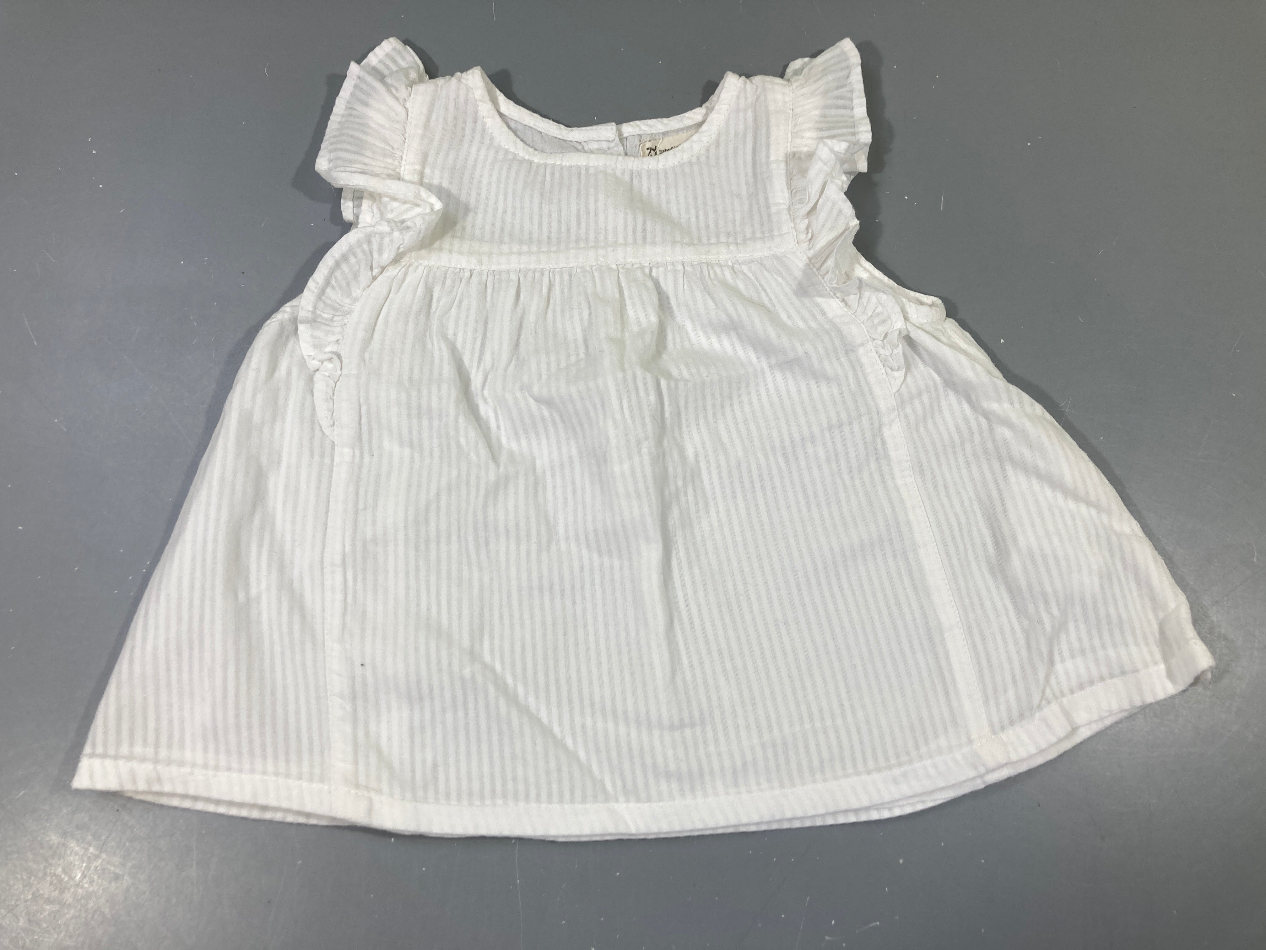 Blouse s.m blanche lignée froufrou épaule