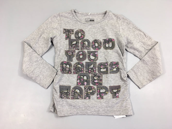 T-shirt m.l gris chiné You strass, moins cher chez Petit Kiwi