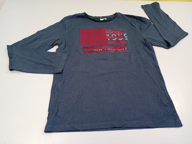 T-shirt m.l bleu marine drapeau bordeau étoiles, moins cher chez Petit Kiwi