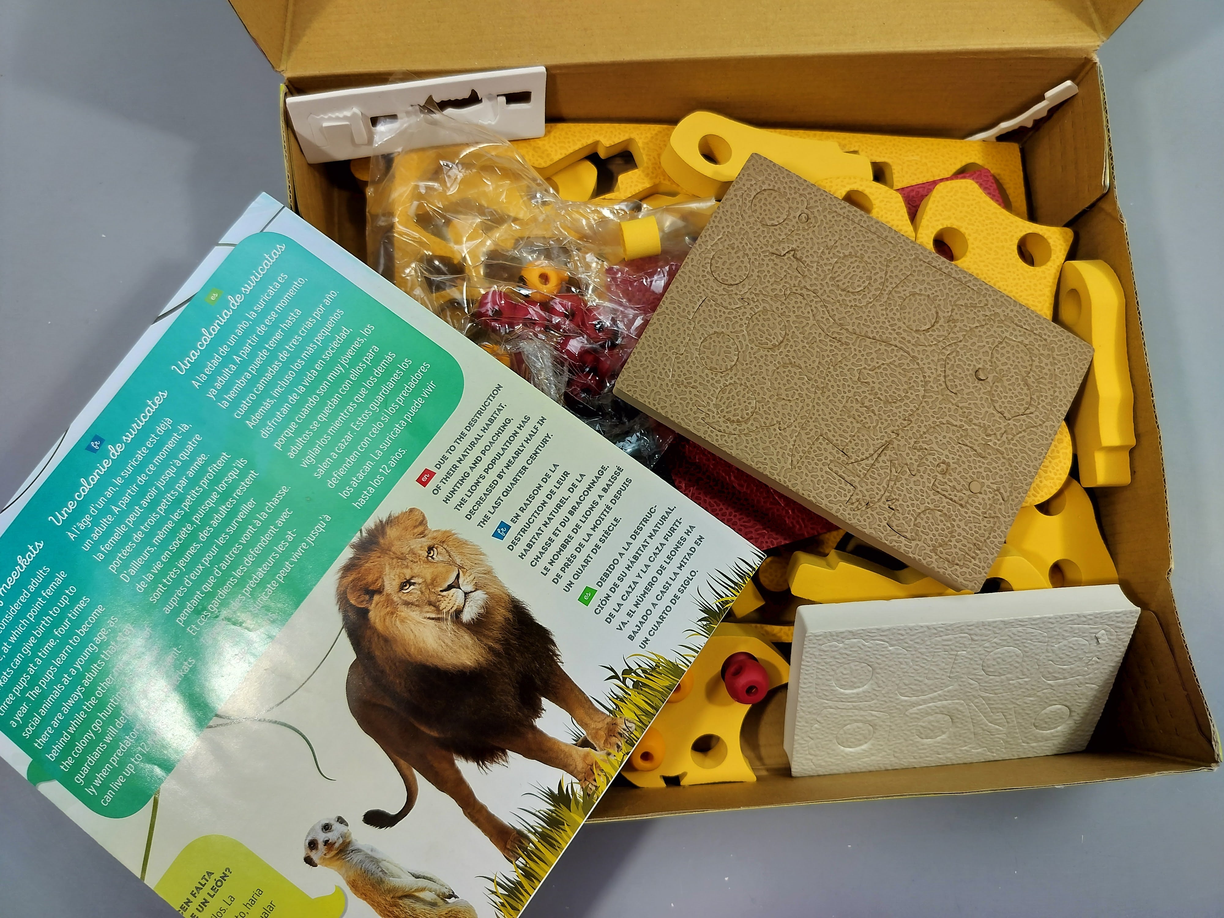 Bloco animalia. Le lion et le suricate. (vendu en l'état)