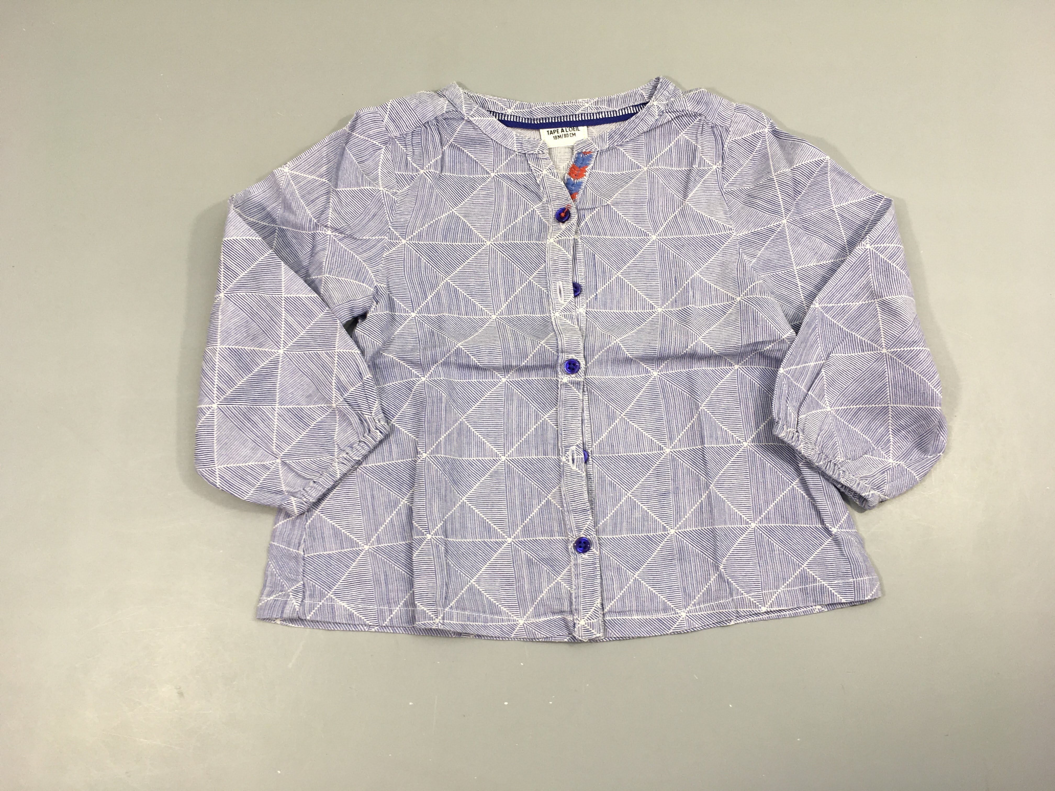 Chemise m.l blanche à carreaux bleu
