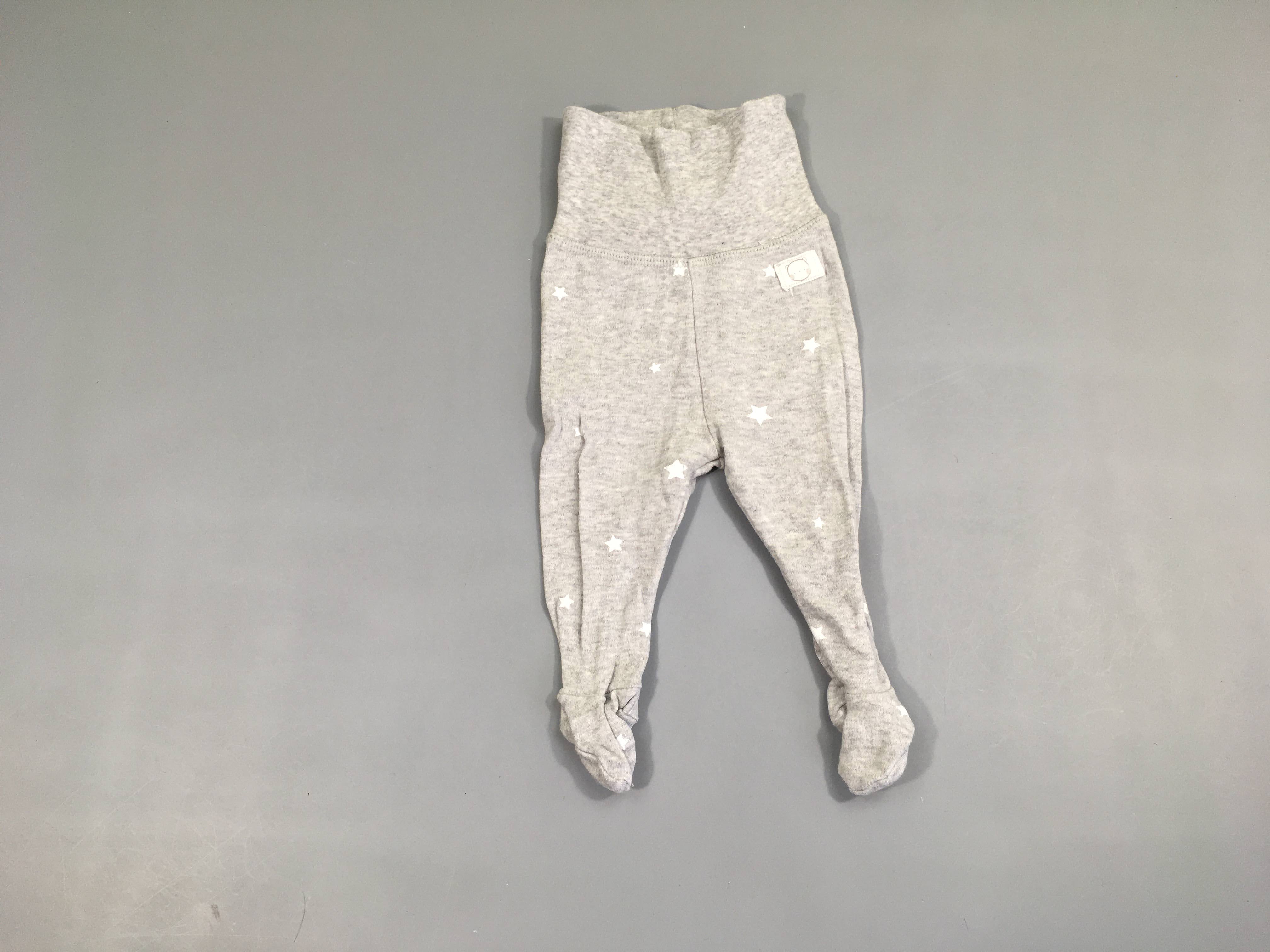 Pantalon à pieds jersey gris étoiles