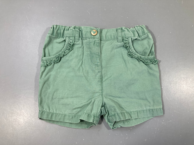 Short vert froufrou poches, moins cher chez Petit Kiwi
