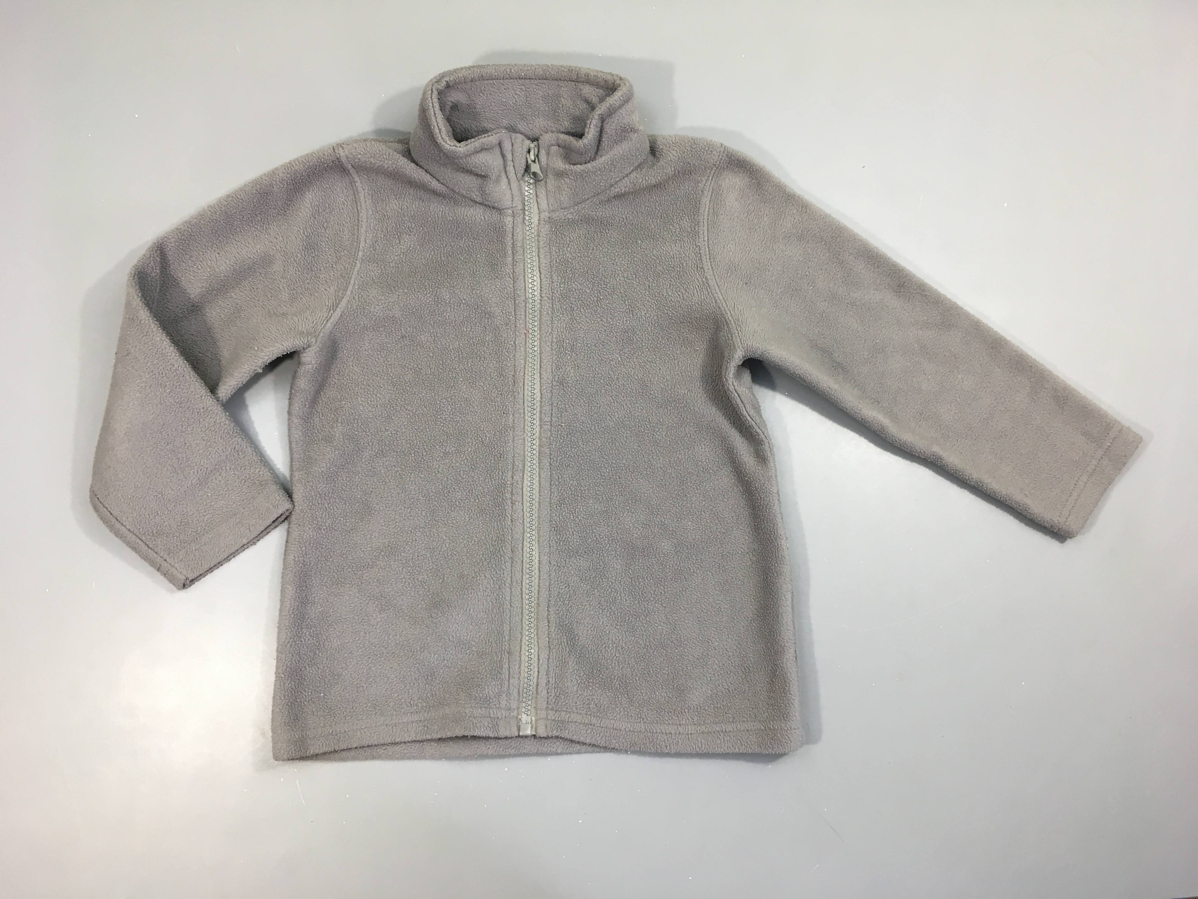 Polar zippé gris, légèrement bouloché