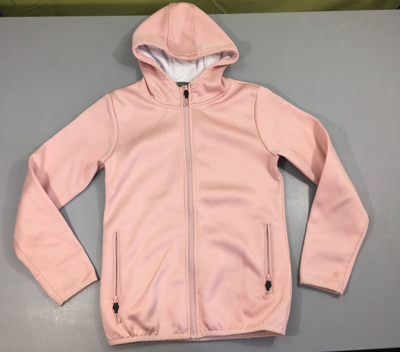 Gilet zippé softshell rose pâle à capuche, moins cher chez Petit Kiwi