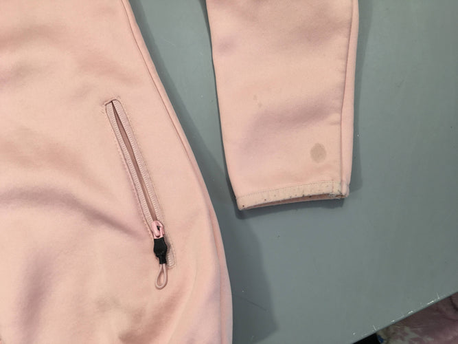 Gilet zippé softshell rose pâle à capuche, moins cher chez Petit Kiwi