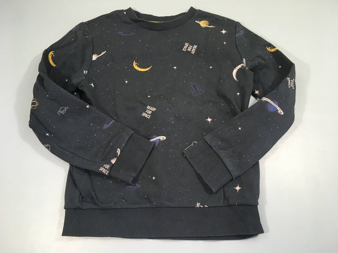 Sweat  bleu marine motifs planètes, moins cher chez Petit Kiwi