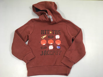 Sweat à capuche bordeaux motif planètes