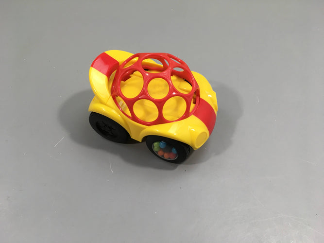 O'ball voiture hochet jaune, moins cher chez Petit Kiwi